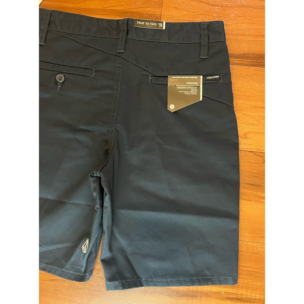 Volcom Shorts Navy Blue Frickin Modern Straight Chino Regular NWT Youth 27 - Picture 9 of 14
